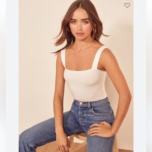 NWT Reformation Canyon Knit White Tank Top - S